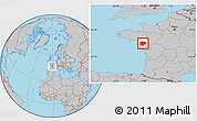 Gray Location Map of Nantes, highlighted parent region