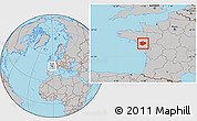 Gray Location Map of Nantes