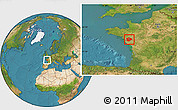 Satellite Location Map of Nantes