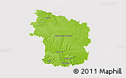 Physical 3D Map of Clermont, cropped outside
