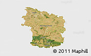 Satellite 3D Map of Clermont, single color outside