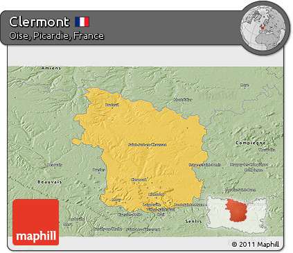 Savanna Style 3D Map of Clermont