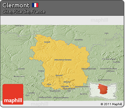 Savanna Style 3D Map of Clermont