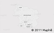 Silver Style 3D Map of Clermont, single color outside