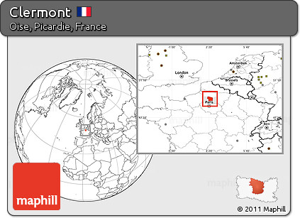 Blank Location Map of Clermont, highlighted parent region