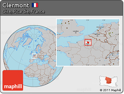 Gray Location Map of Clermont, highlighted parent region