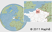 Savanna Style Location Map of Clermont, highlighted country, highlighted parent region, hill shading