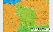 Physical Map of Clermont, political outside