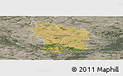 Satellite Panoramic Map of Clermont, semi-desaturated