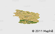 Satellite Panoramic Map of Clermont, single color outside