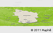 Shaded Relief Panoramic Map of Clermont, physical outside