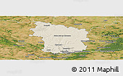 Shaded Relief Panoramic Map of Clermont, satellite outside