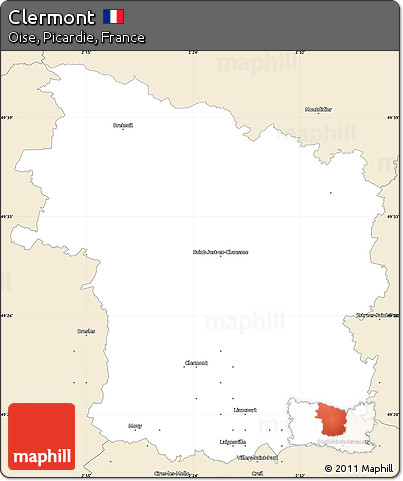 Classic Style Simple Map of Clermont