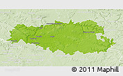 Physical 3D Map of Senlis, lighten