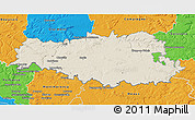 Shaded Relief 3D Map of Senlis, political outside