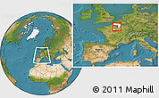 Satellite Location Map of Senlis, highlighted parent region, highlighted grandparent region, within the entire country
