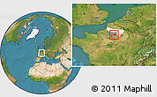 Satellite Location Map of Senlis, highlighted parent region, highlighted grandparent region