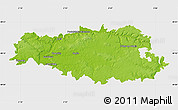 Physical Map of Senlis, single color outside