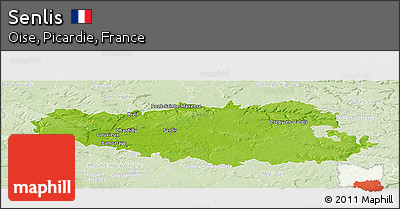 Physical Panoramic Map of Senlis, lighten