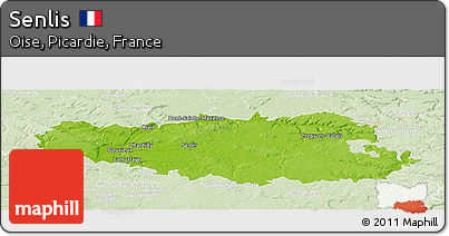 Physical Panoramic Map of Senlis, lighten