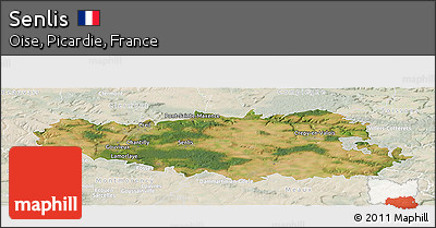 Satellite Panoramic Map of Senlis, lighten
