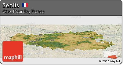 Satellite Panoramic Map of Senlis, lighten
