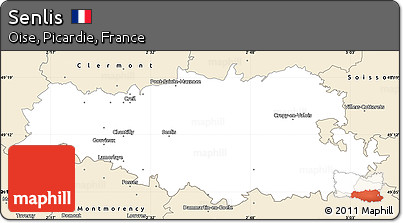 Classic Style Simple Map of Senlis