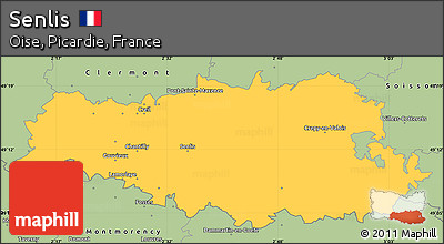 Savanna Style Simple Map of Senlis