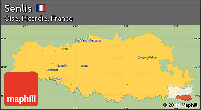 Savanna Style Simple Map of Senlis, single color outside
