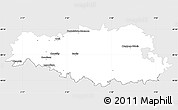Silver Style Simple Map of Senlis, single color outside