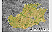 Satellite 3D Map of Amiens, desaturated