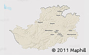 Shaded Relief 3D Map of Amiens, single color outside