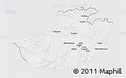 Silver Style 3D Map of Amiens, single color outside