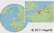 Savanna Style Location Map of Amiens, highlighted parent region