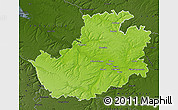 Physical Map of Amiens, darken
