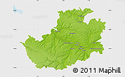 Physical Map of Amiens, single color outside