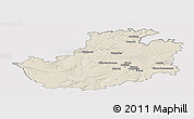 Shaded Relief Panoramic Map of Amiens, cropped outside