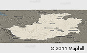 Shaded Relief Panoramic Map of Amiens, darken