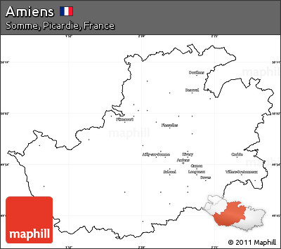 Blank Simple Map of Amiens, cropped outside