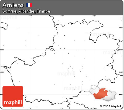 Blank Simple Map of Amiens, no labels