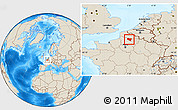 Shaded Relief Location Map of Péronne