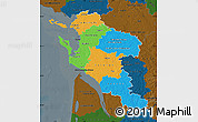 Political Map of Charente-Maritime, darken