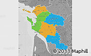 Political Map of Charente-Maritime, desaturated
