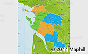 Political Map of Charente-Maritime, physical outside