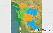 Political Map of Charente-Maritime, satellite outside