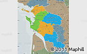 Political Map of Charente-Maritime, semi-desaturated