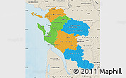 Political Map of Charente-Maritime, shaded relief outside