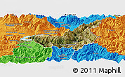 Satellite Panoramic Map of Barcelonnette, political outside