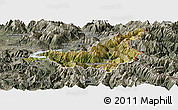 Satellite Panoramic Map of Barcelonnette, semi-desaturated