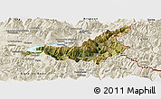Satellite Panoramic Map of Barcelonnette, shaded relief outside